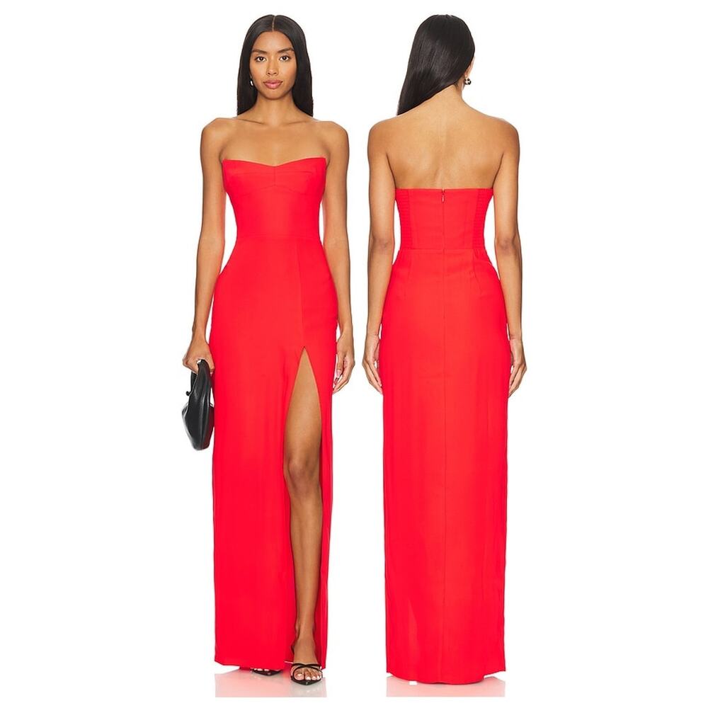 Amanda Uprichard Ivy Gown Strapless Maxi Dress Party Formal Wedding Guest Gala M